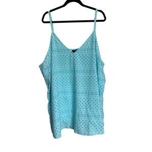 Torrid Sophie Cami Tank Women's Size 5/5X Light Blue Eyelet Swing V-neck Summer